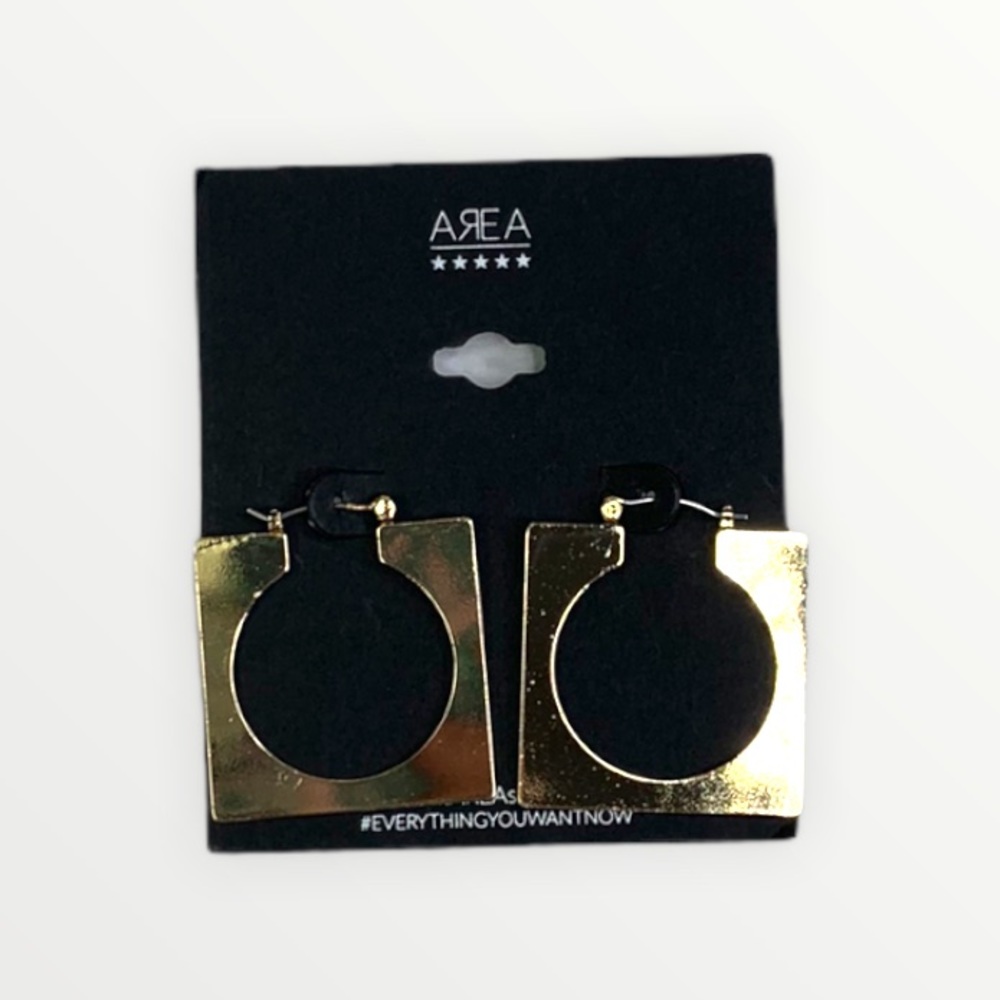 AREA Stars Square Cutout Earrings